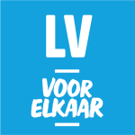 Vierkant blauwe achtergrond witte letter FB