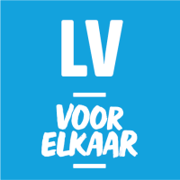 Vierkant blauwe achtergrond witte letter FB